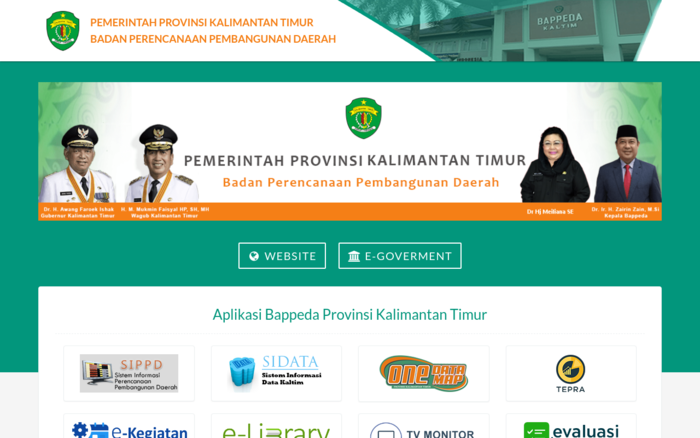 Website Bappeda Provinsi Kalimantan Timur